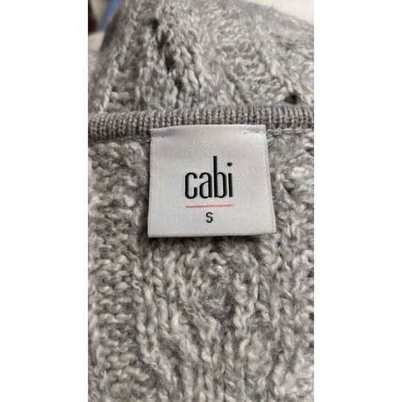Women's Cabi # 3848 Horizon Pullover Gray V-Neck Oversized Chunky Knit Sweater S - Picture 10 of 12
